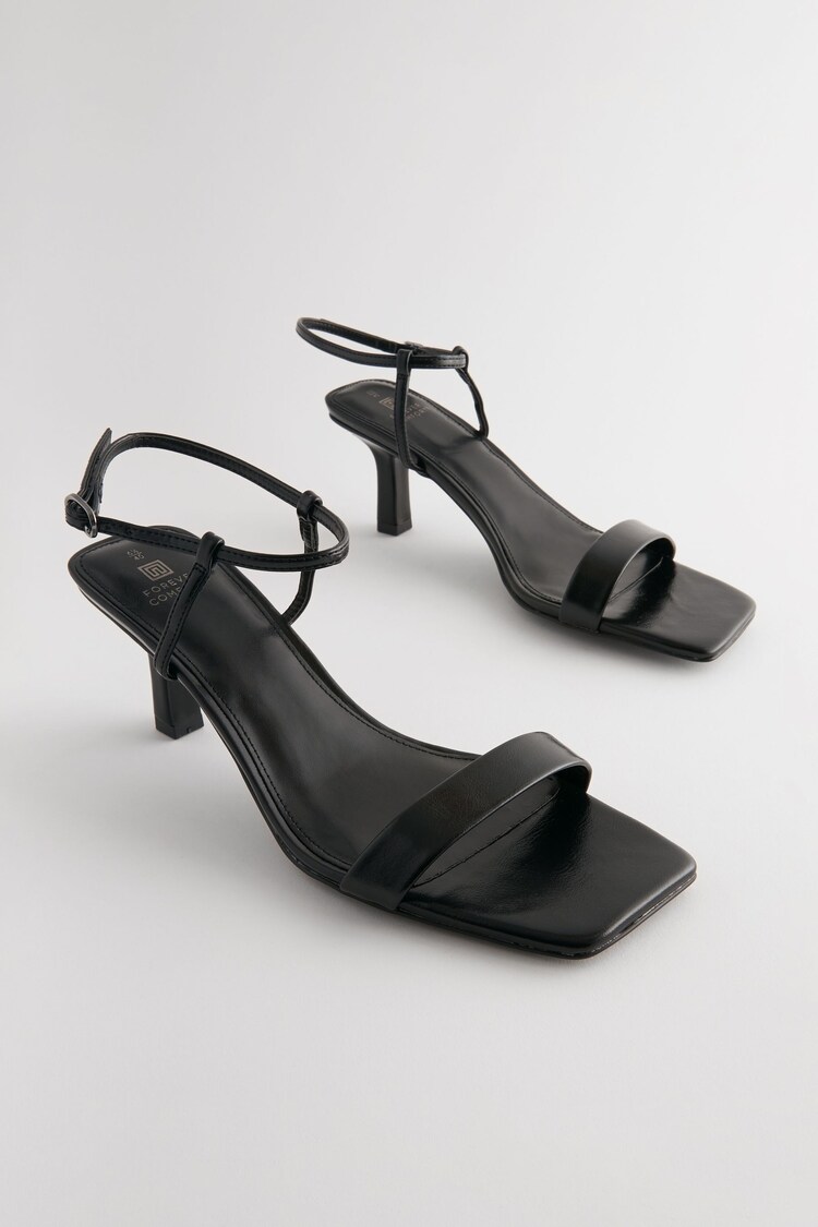 Black Forever Comfort® Square Toe Simple Sandals - Image 1 of 4