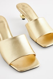 Gold Forever Comfort Square Toe Bubble Heel Mules - Image 3 of 5