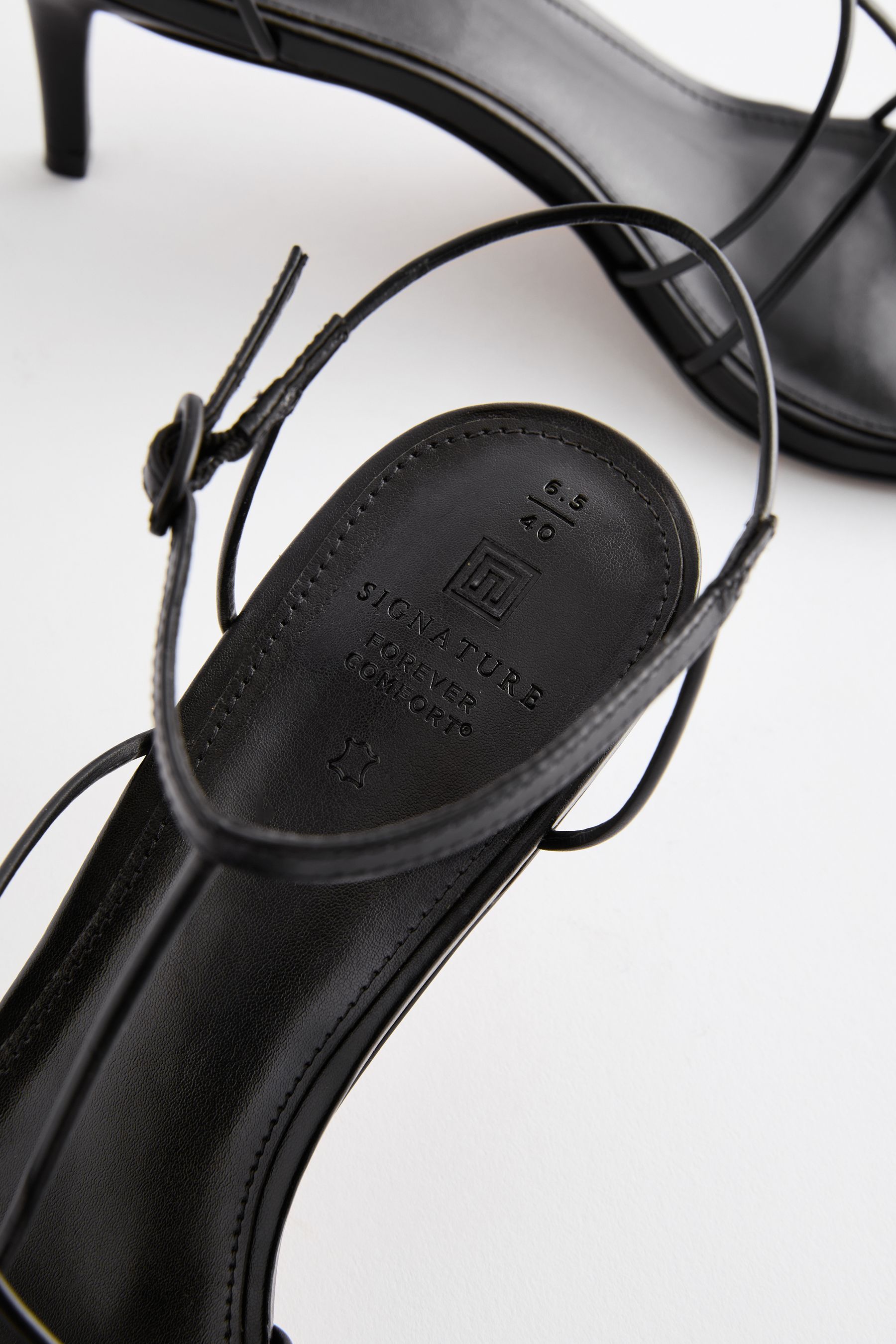 Buy Black Signature Leather Strappy High Heel Sandals from the Next UK online shop
