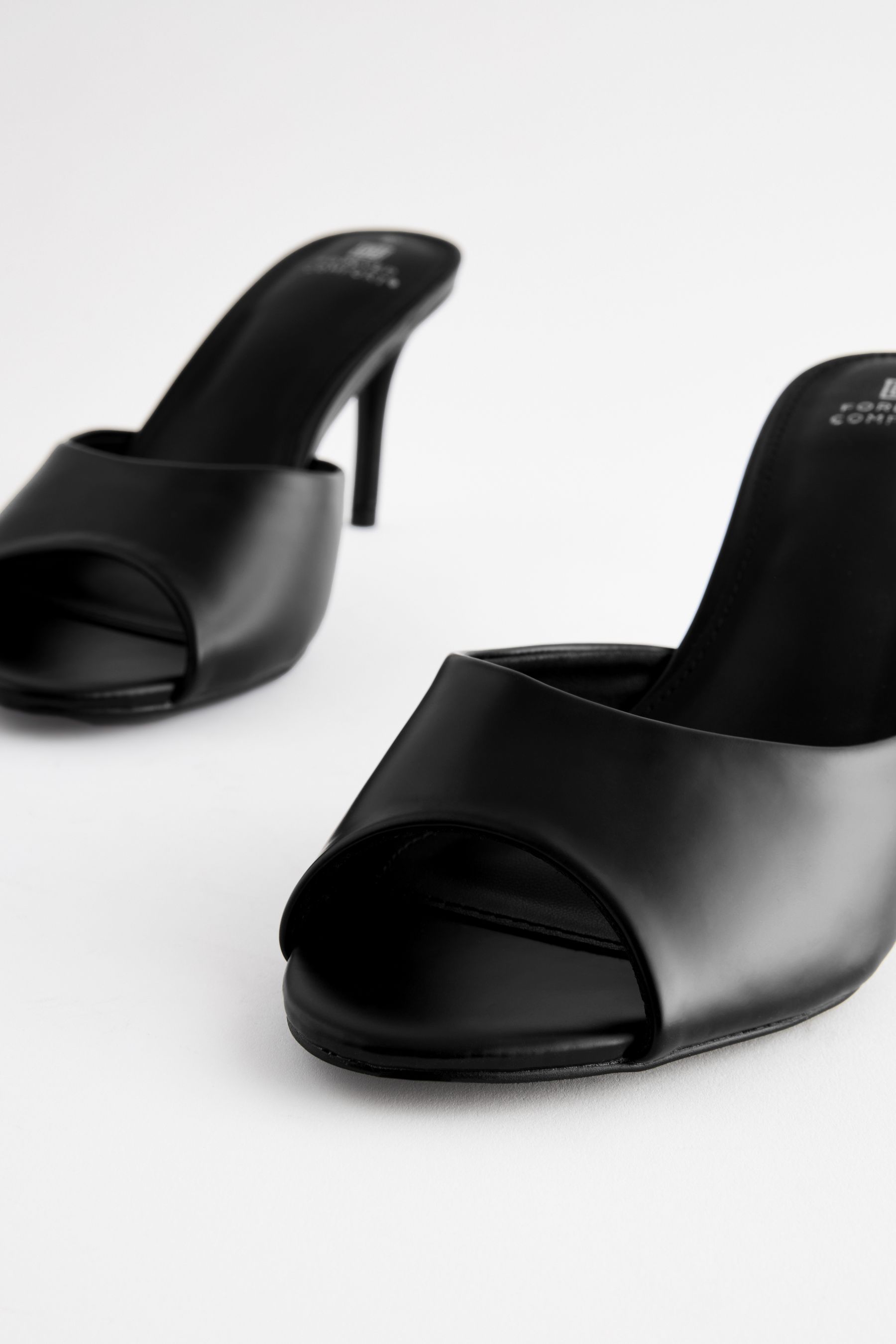 Black peep toe mule heels shop