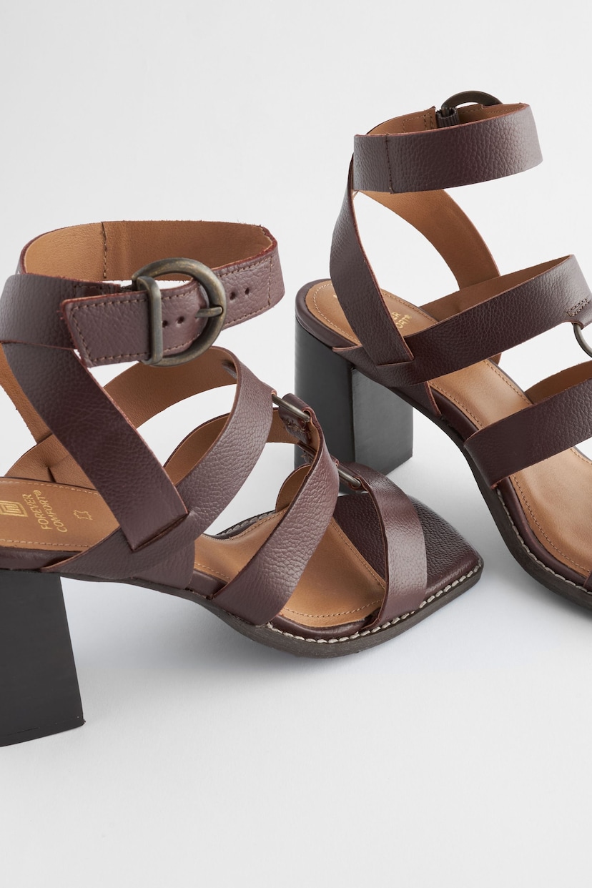 Wine Red Forever Comfort® Strappy Block Sandals - Image 7 of 8