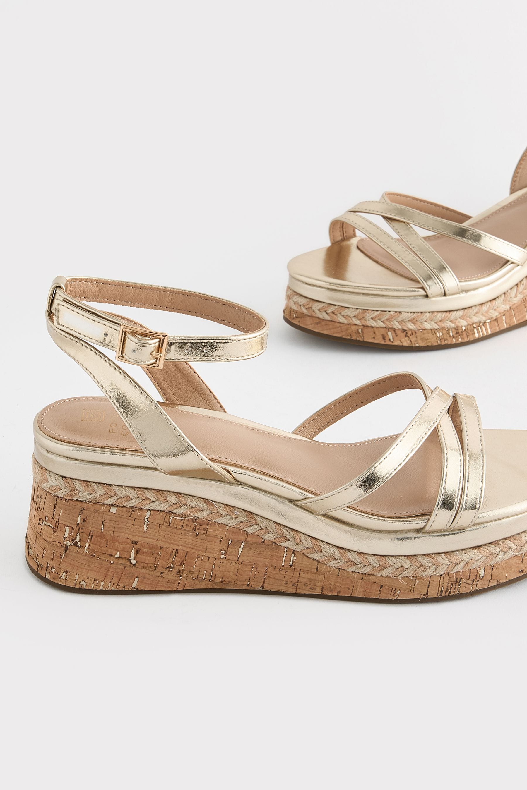 Buy Forever Comfort Strappy Cork Wedge Heels Next Ukraine