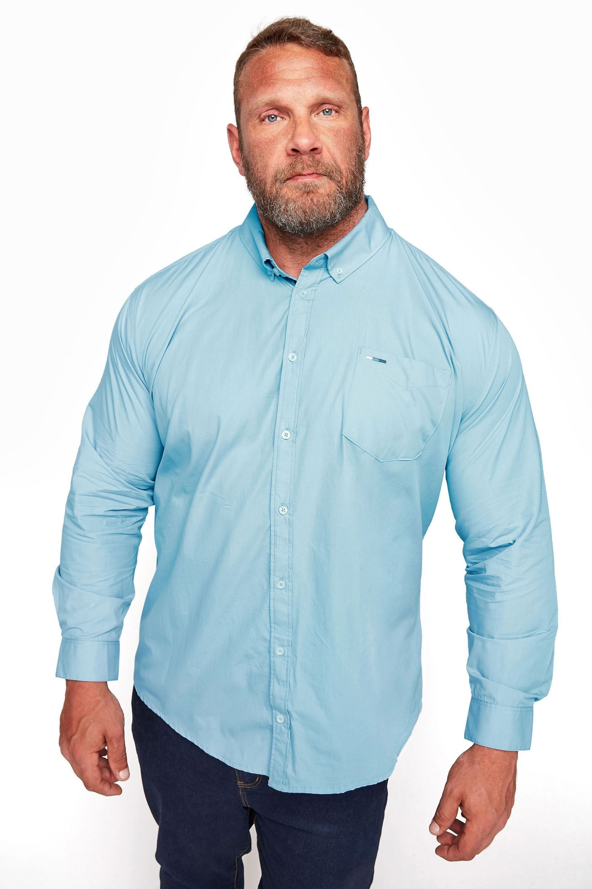 BadRhino Big & Tall Blue Long Sleeve Shirt - Image 1 of 3