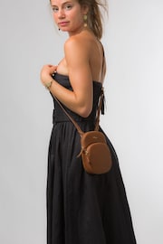 Violet Nappa Leather CrossBody Phone Bag - Image 1 of 3