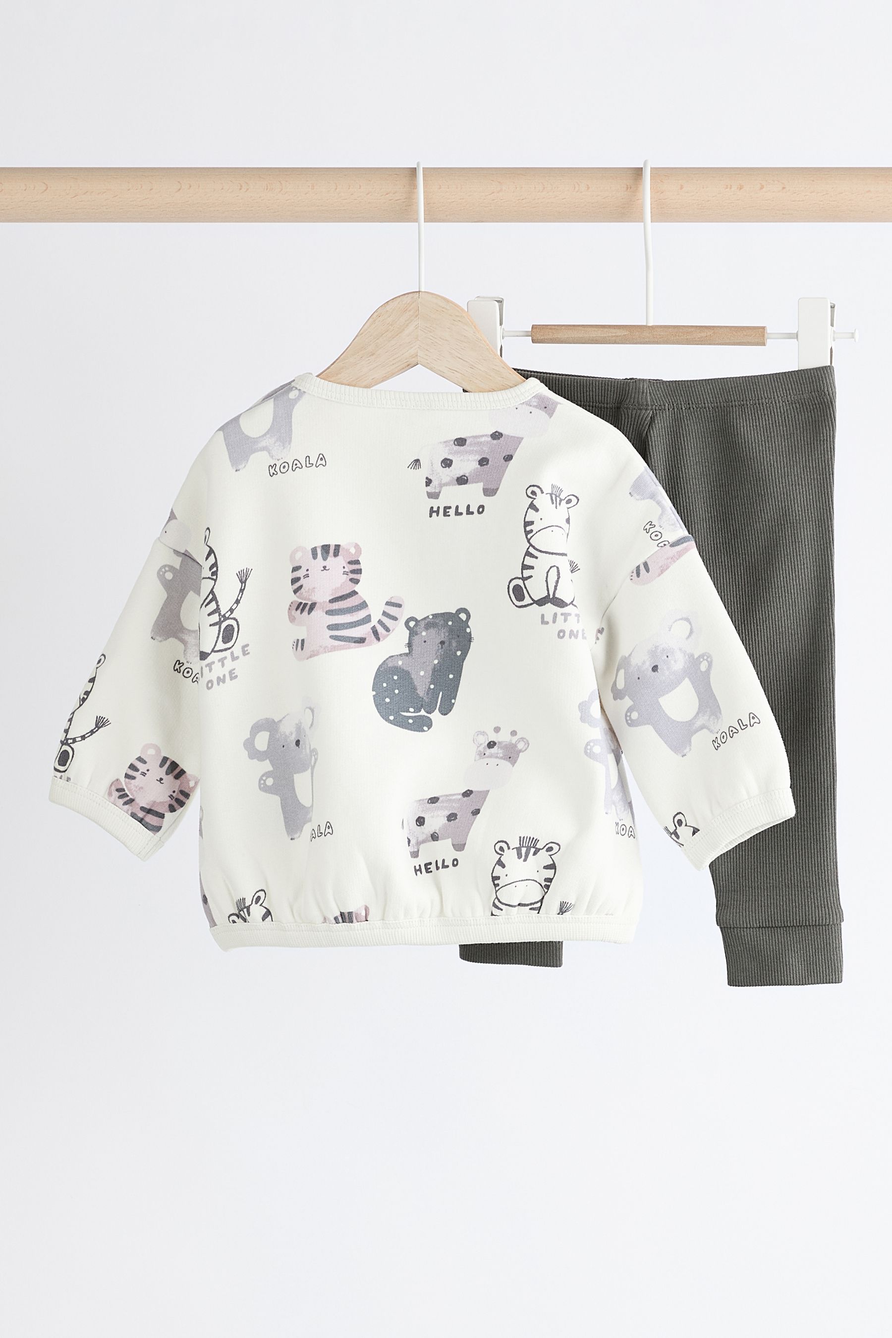 Black White Animal Baby Top and Leggings Set 0mths 2yrs