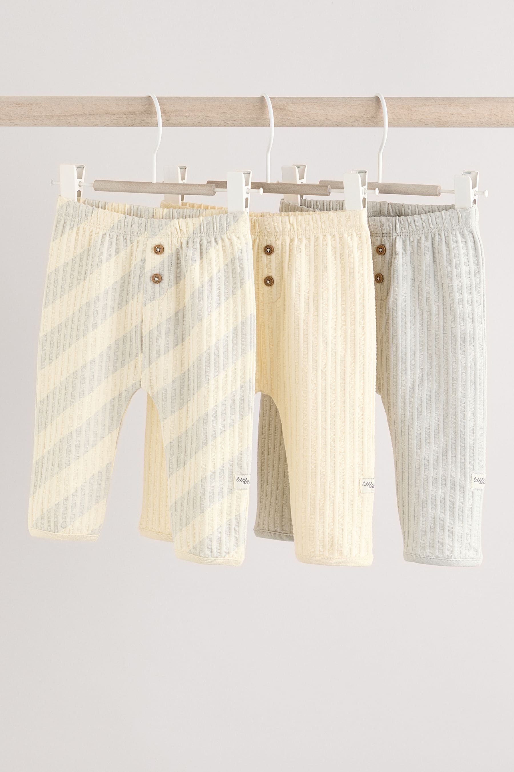 Buy Ecru White 100 Cotton Baby Leggings 3 Pack 0mths 2yrs Next Ukraine