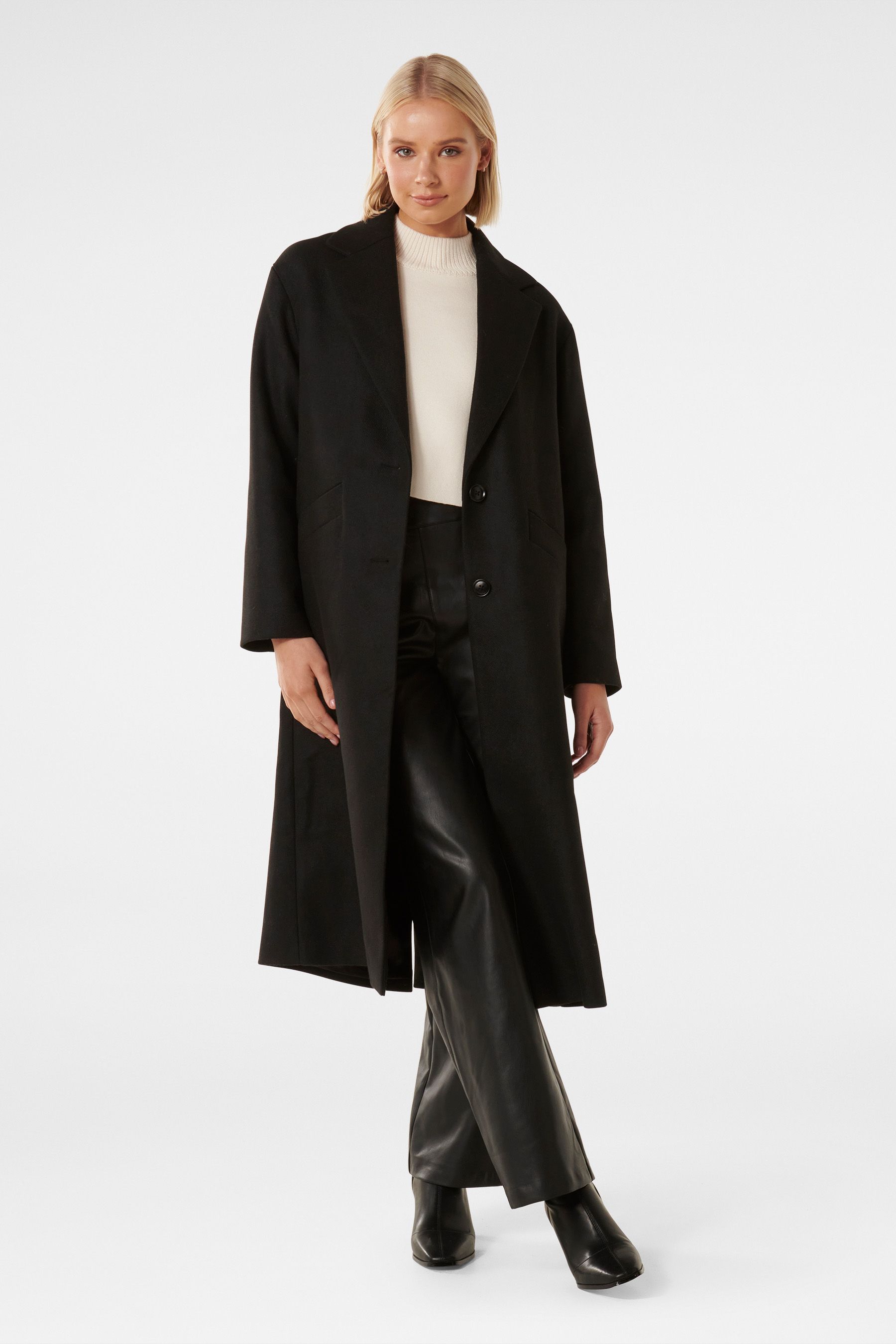 Buy Forever New Black Jackie Drop Shoulder Coat from the Next UK