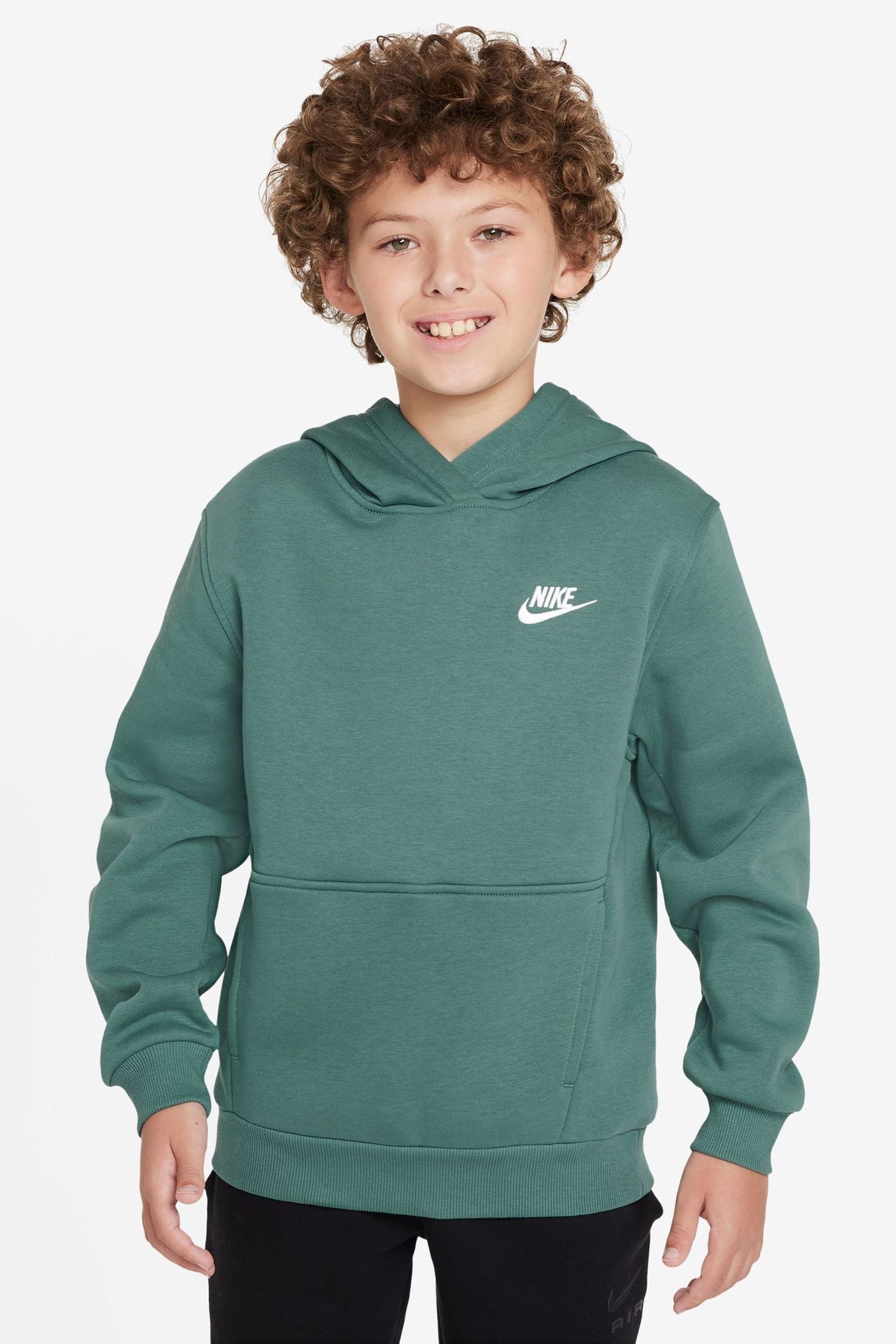 Buy Nike Mid Green Club Fleece Overhead Hoodie from Next Luxembourg