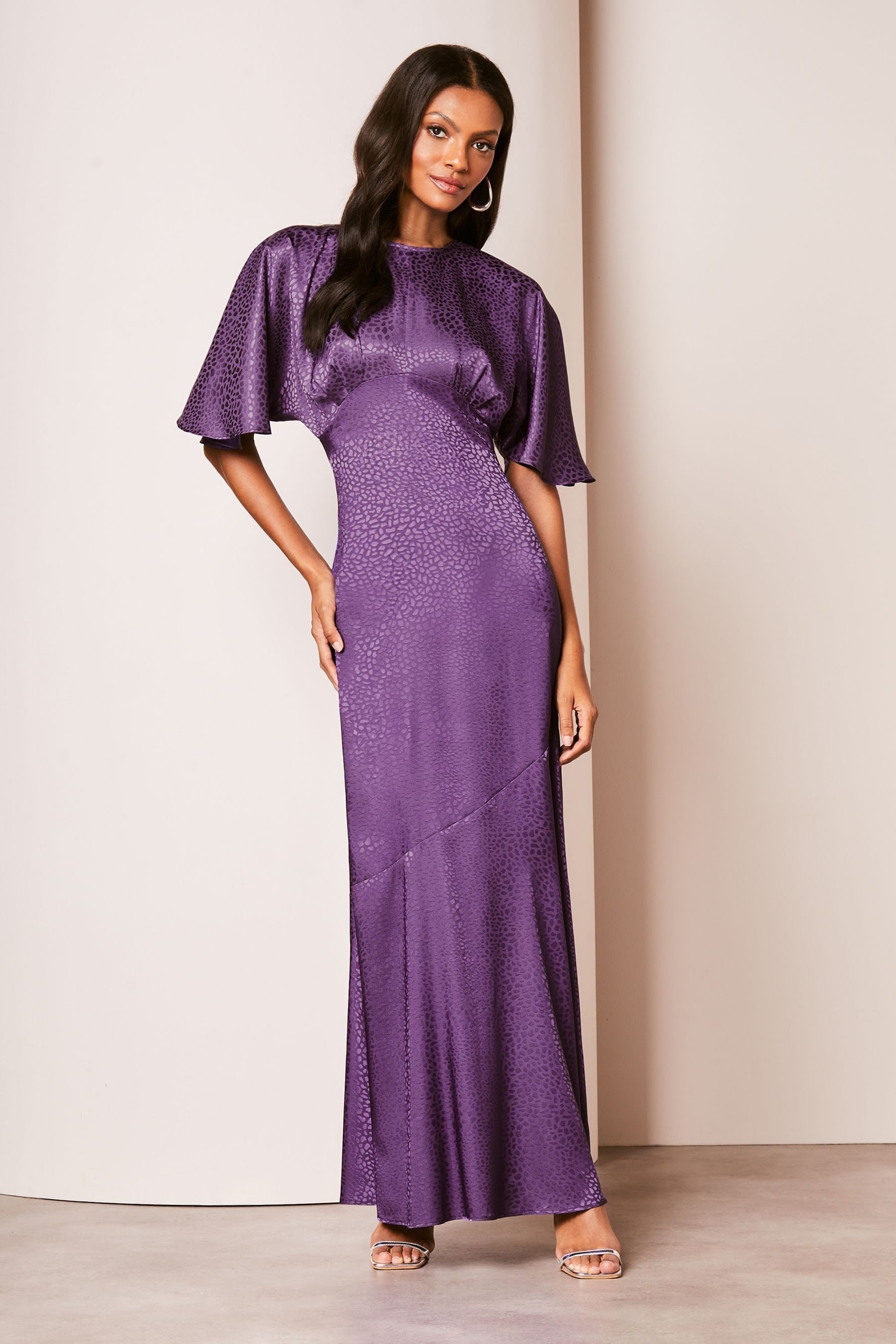 Buy Lipsy Purple Kimono Sleeve High Neck Maxi Dress from Next Luxembourg