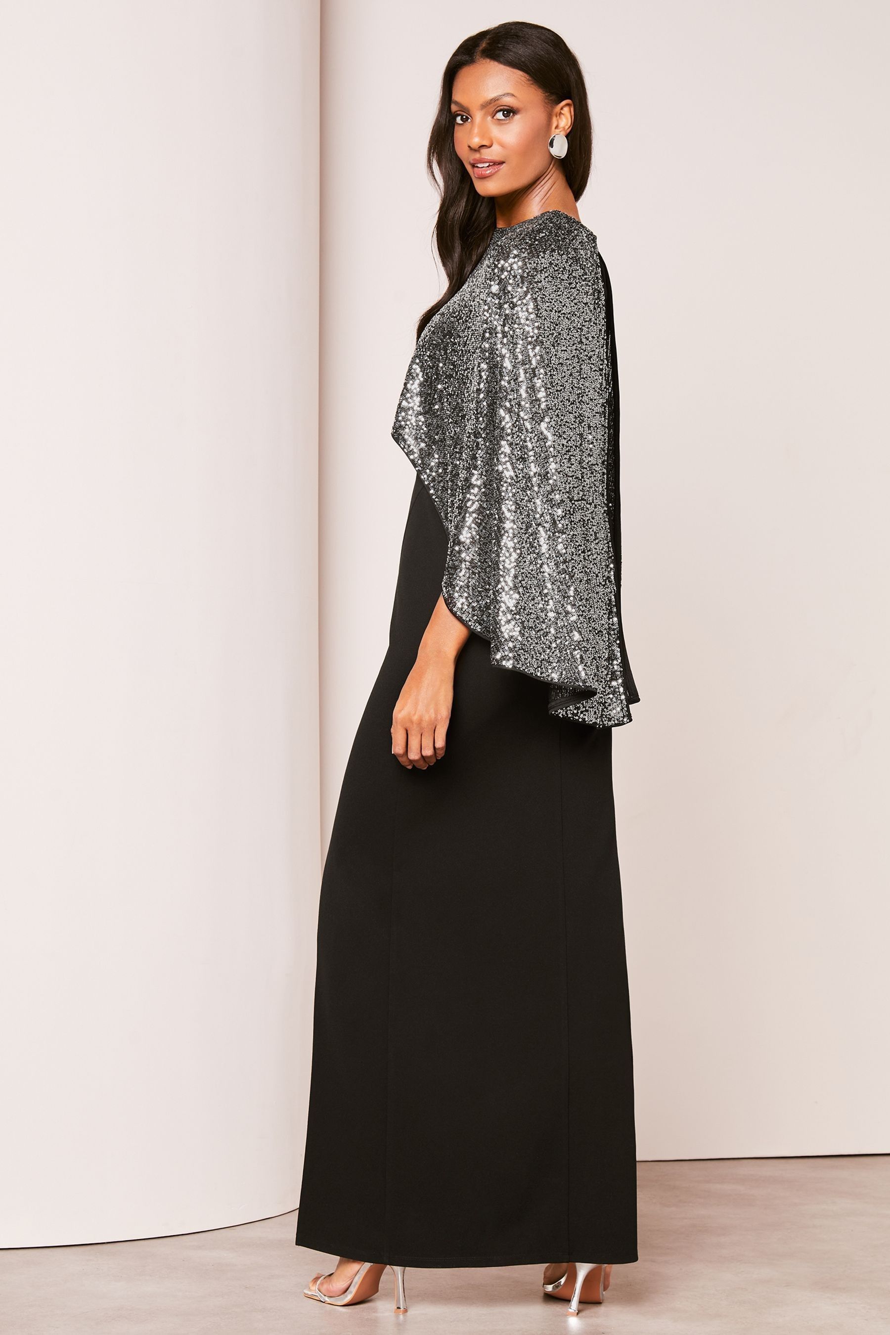 Black sequin cape outlet