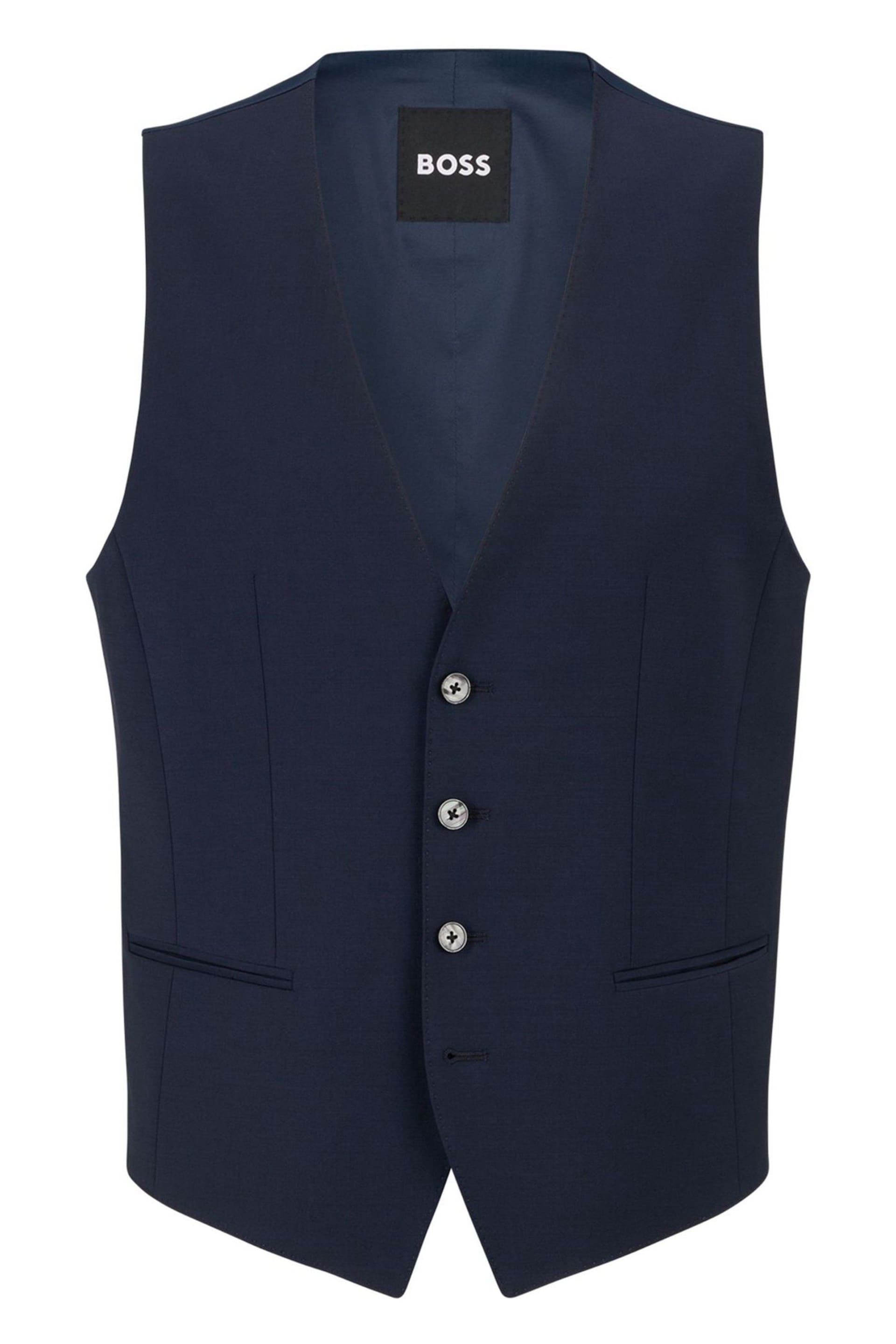 BOSS Blue Slim Fit Wool Blend Waistcoat - Image 5 of 5