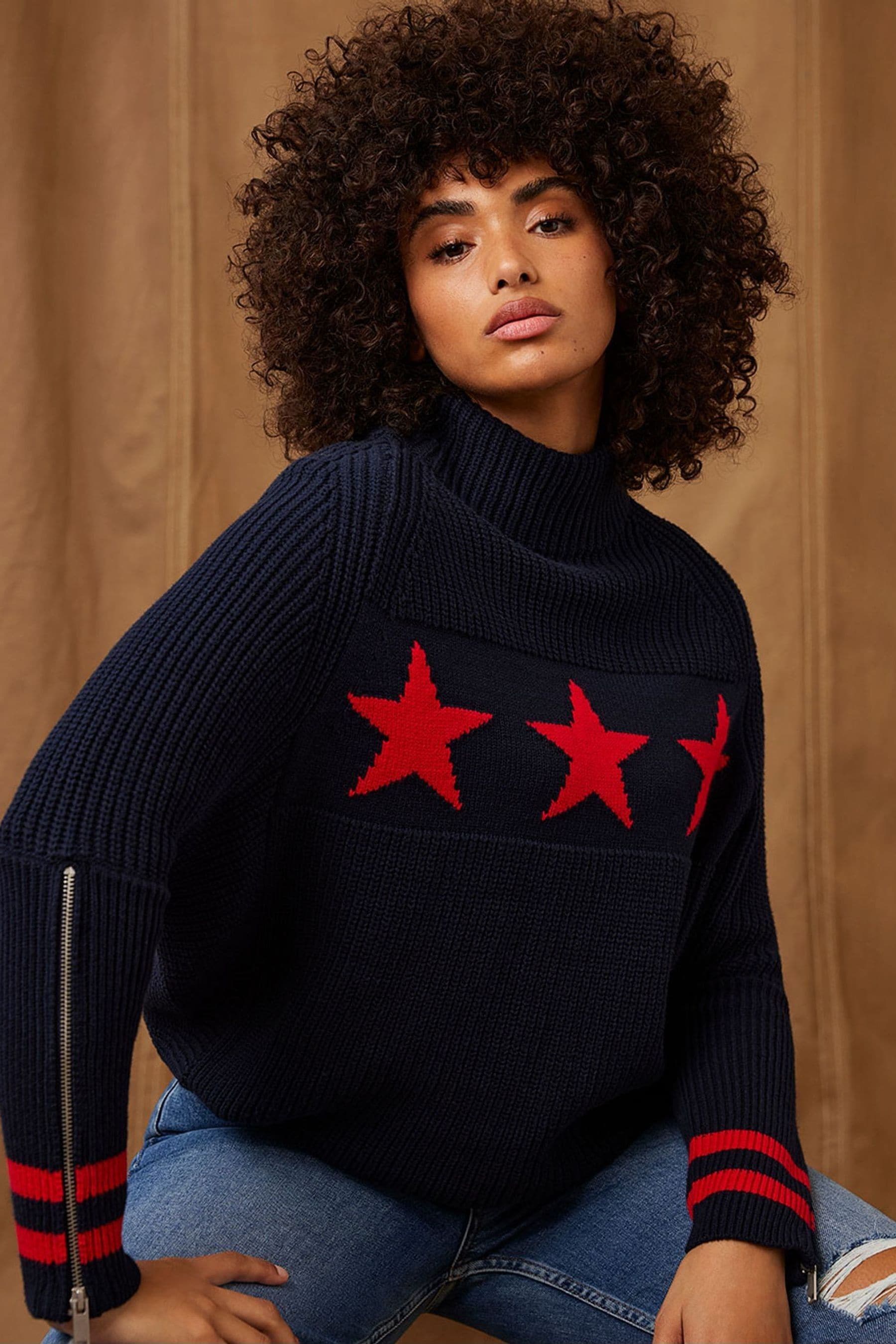 Buy Mint Velvet Blue Star Batwing Jumper from Next Luxembourg
