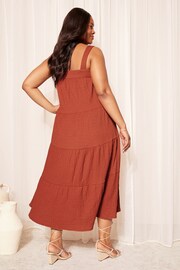 Curves Like These Red Textured Jersey Strappy Midi Dress - Image 4 of 4