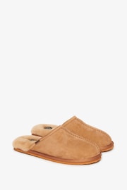 Superdry Tan Suede 100% Cotton Mules Slippers - Image 3 of 7