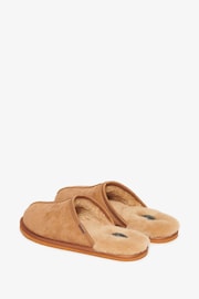 Superdry Tan Suede 100% Cotton Mules Slippers - Image 4 of 7