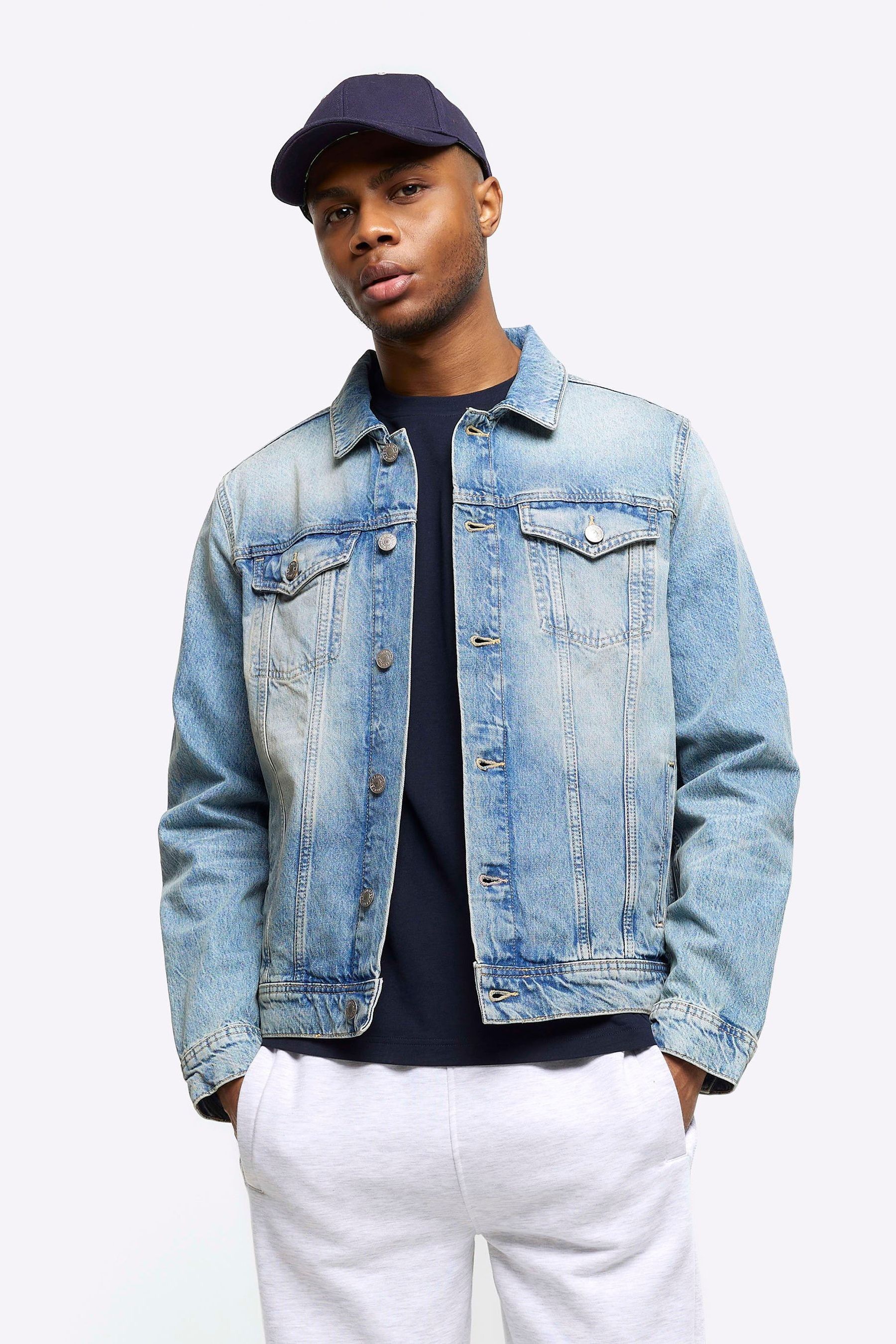 River Island Blue Regular Fit Classic Denim Jacket