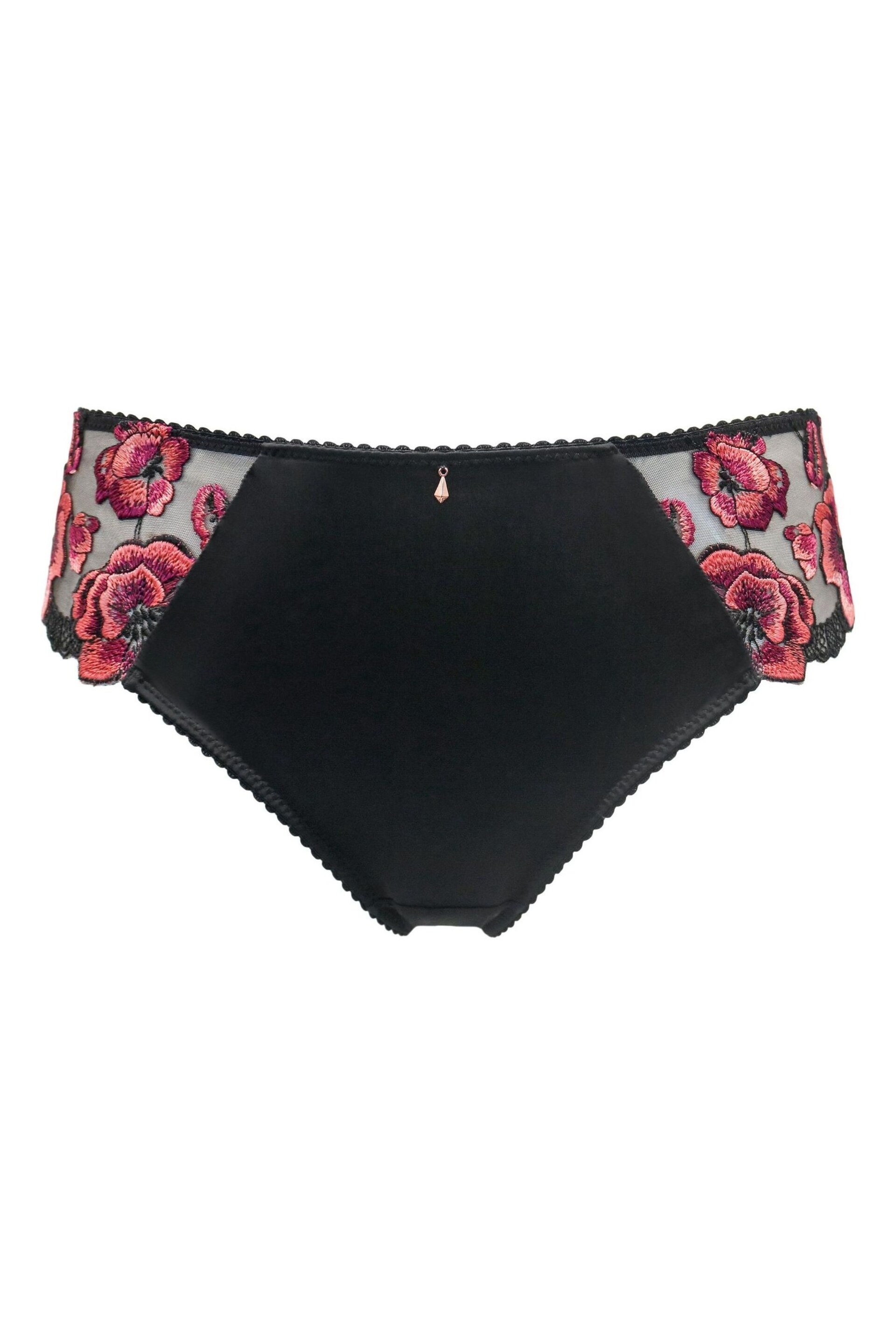 Pour Moi Black Soiree Embroidery Bikini Briefs - Image 3 of 4