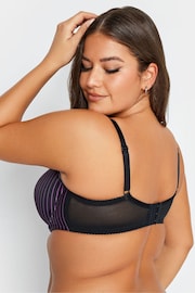 Yours Curve Pink Padded Narrow Stripe T-Shirt Bra 2 Pack - Image 4 of 5