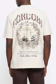 River Island Cream Regular Fit Ecru Cordoba T-Shirt - Image 1 of 6