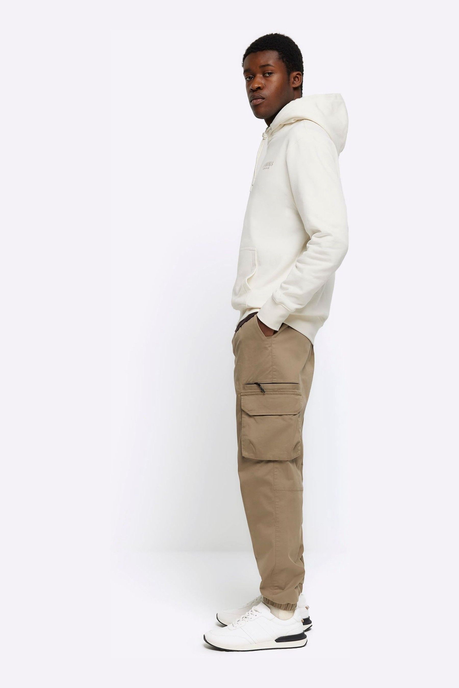 Buy River Island Cream Ecru Long Sleeve Luminis Hoodie from Next Oman