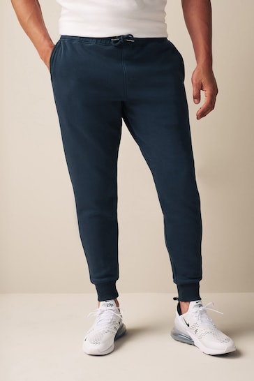 Navy Slim Fit Cotton Blend Cuffed Joggers
