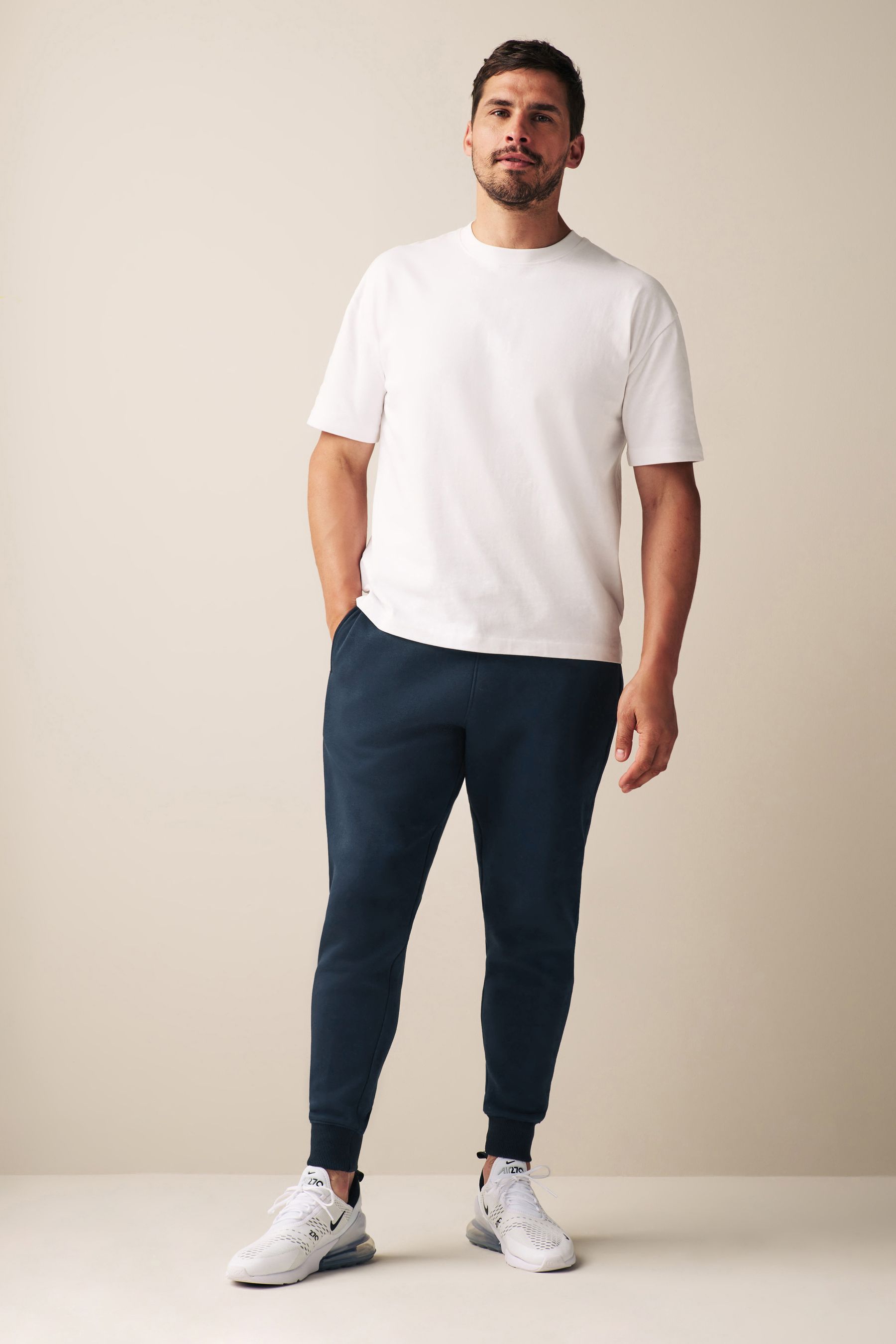 Mens navy slim fit joggers best sale