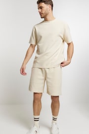 River Island Natural Regular Fit Washed Waffle T-Shirt - Image 2 of 5