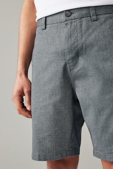 Navy Textured Chino Shorts