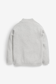 Grey 100% Cotton Zip Through Knitted Cardigan (3-16yrs) - Image 2 of 3