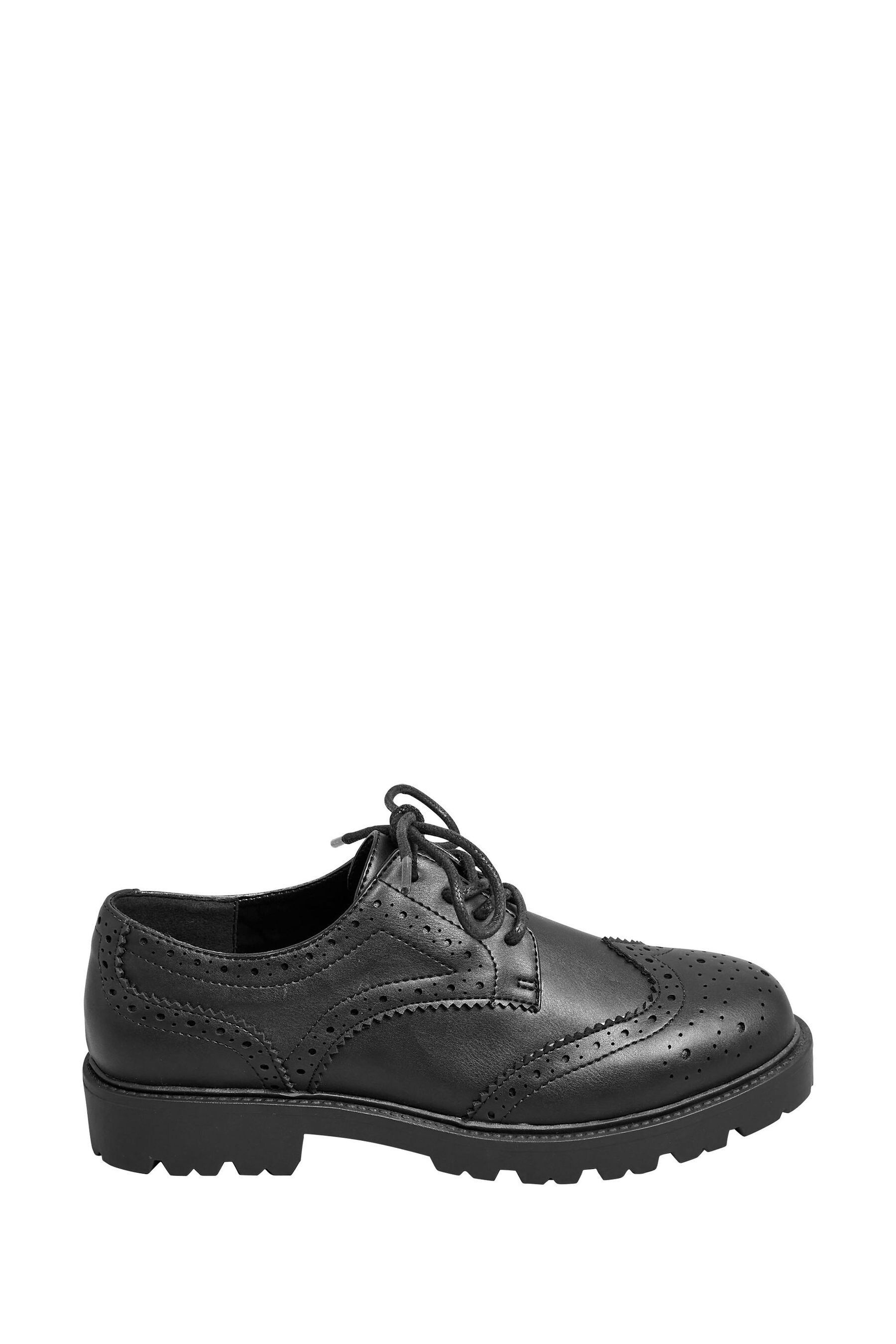 Womens black brogues wide sales fit