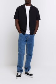 River Island Black Seersucker Revere Shirt - Image 3 of 6