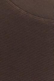 River Island Brown Regular Fit Washed Waffle T-Shirt - Image 4 of 4