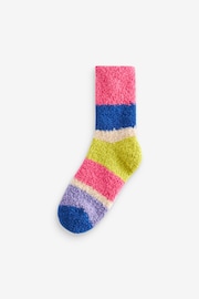 Multi Bright Stripe Cosy Socks 2 Pack - Image 2 of 3