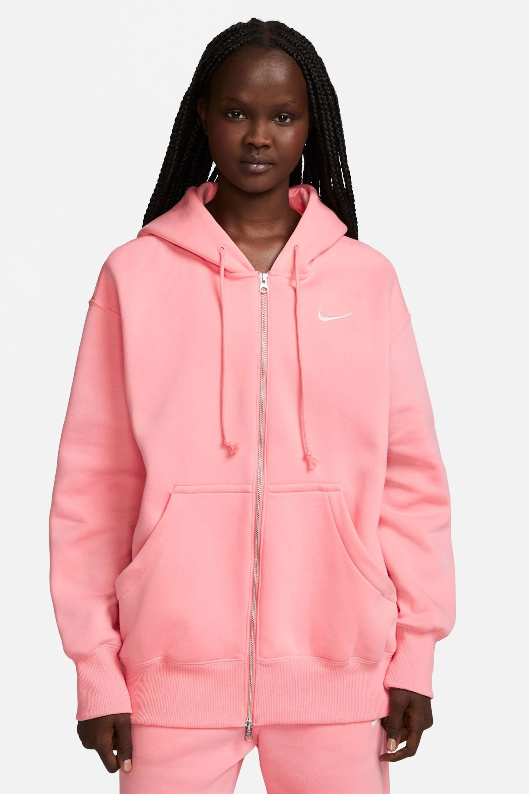 Nike Mid Pink Mini Swoosh Full Zip Hoodie