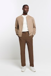 River Island Natural Suedette Bomber Jacket - Image 3 of 6