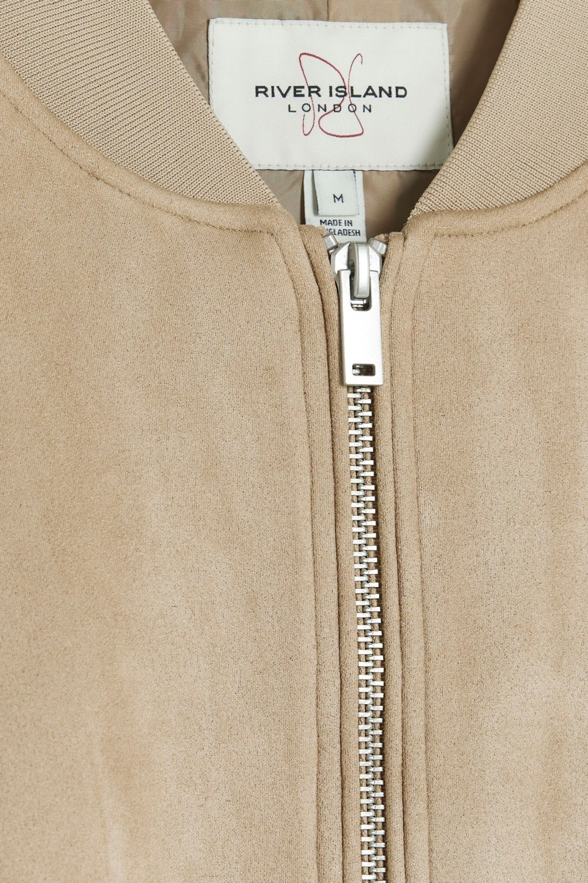 River Island Natural Suedette Bomber Jacket - Image 6 of 6