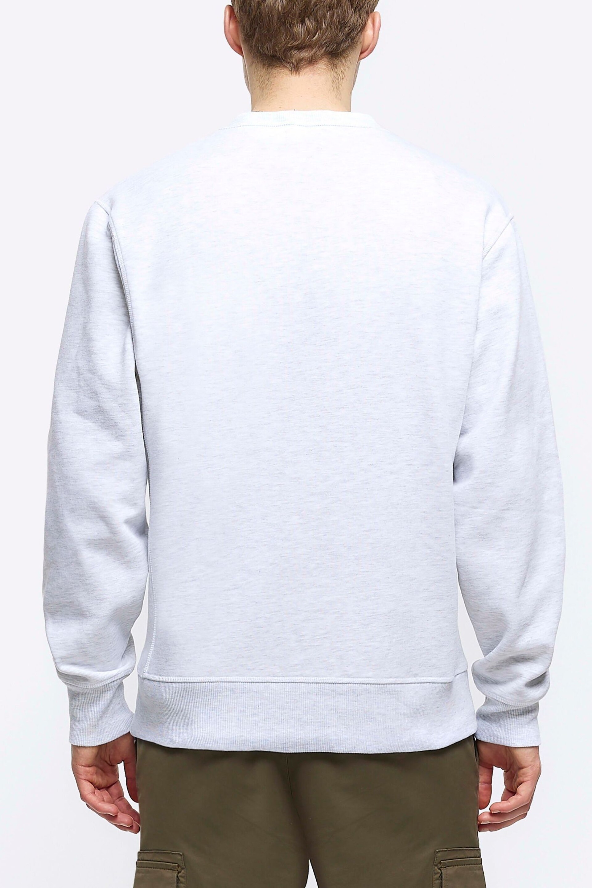 River Island Grey Essential Crew Sweat Top - Image 2 of 6