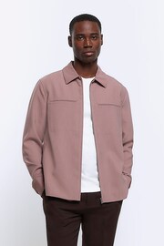 River Island Pink Long Sleeve Essential Crew Sweat Top - Image 1 of 6