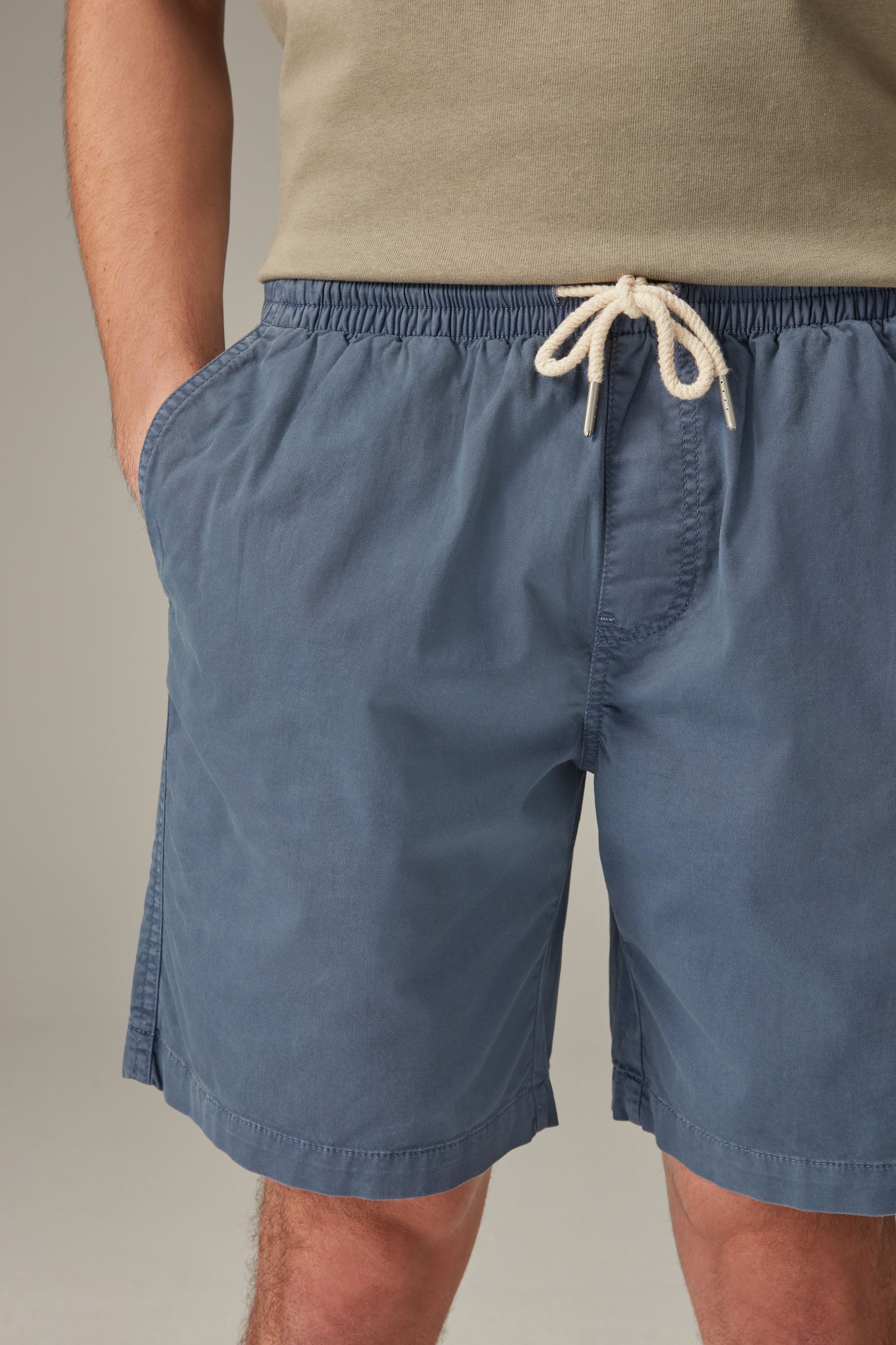 Cotton elastic waist shorts shop