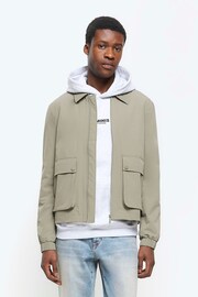 River Island Green Regular Fit Easy Stretch Jacket - Image 1 of 4