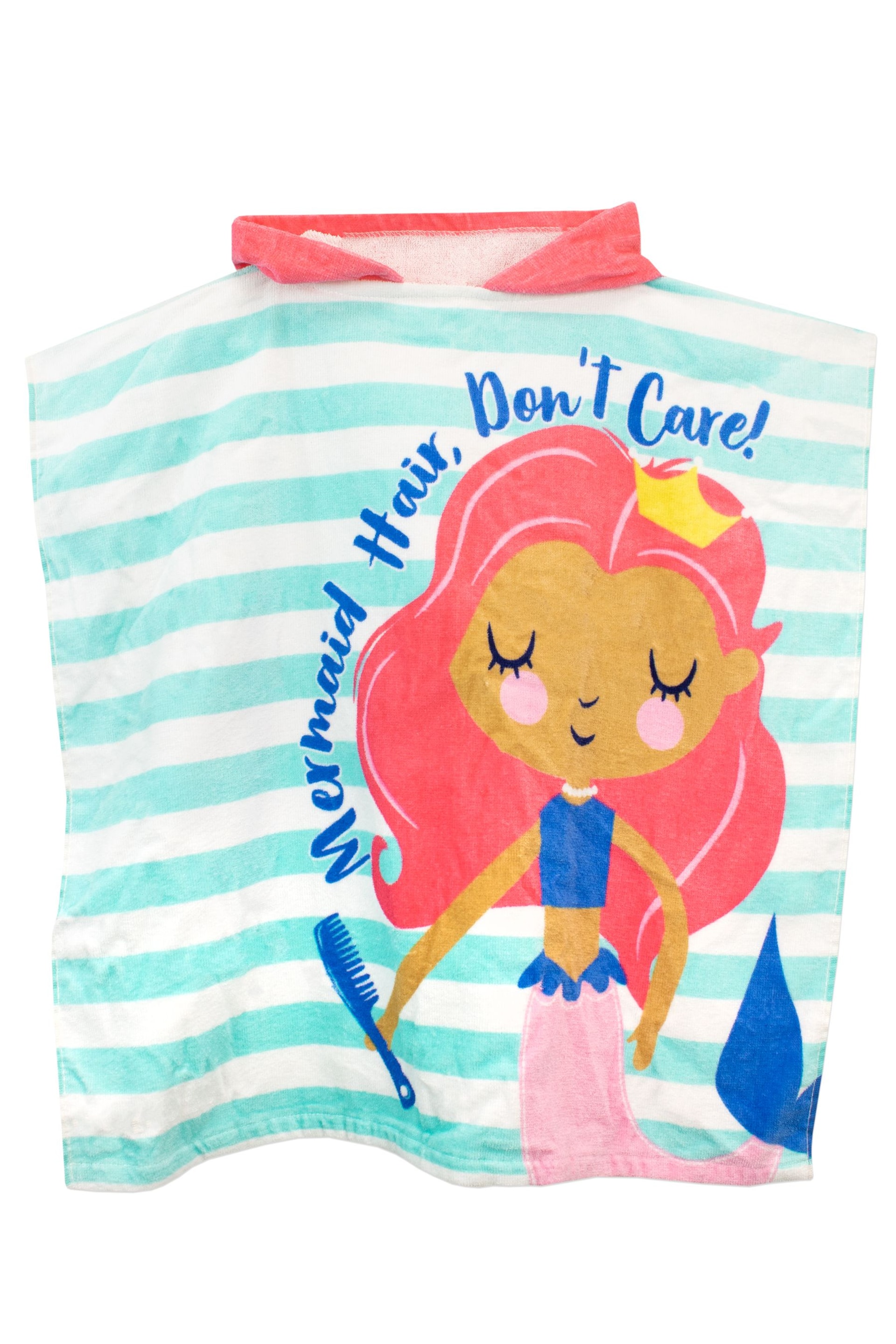 Harry Bear Blue Girls Mermaid Poncho - Image 3 of 5