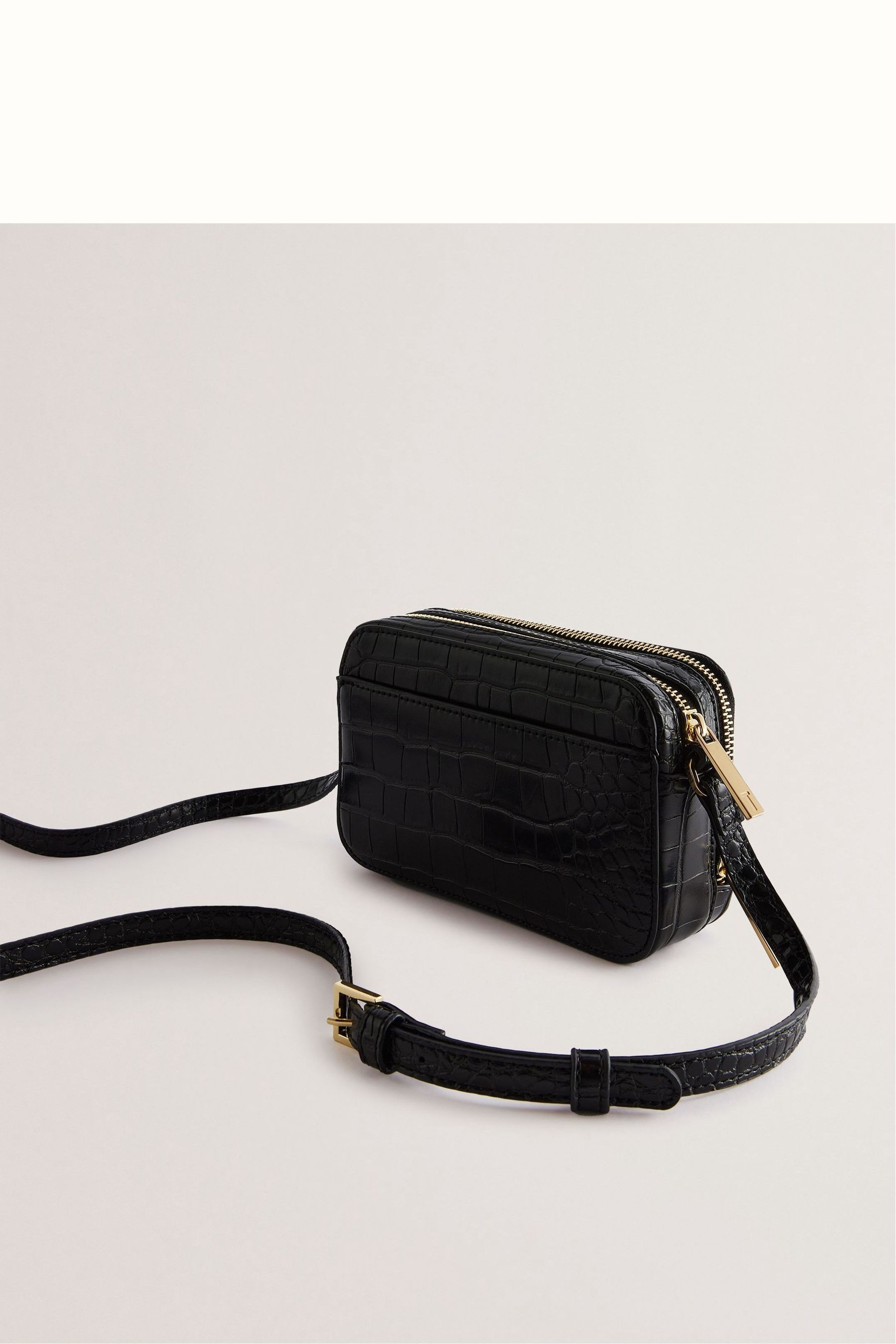 Ted Baker Black Stina Double Zip Mini Camera Bag