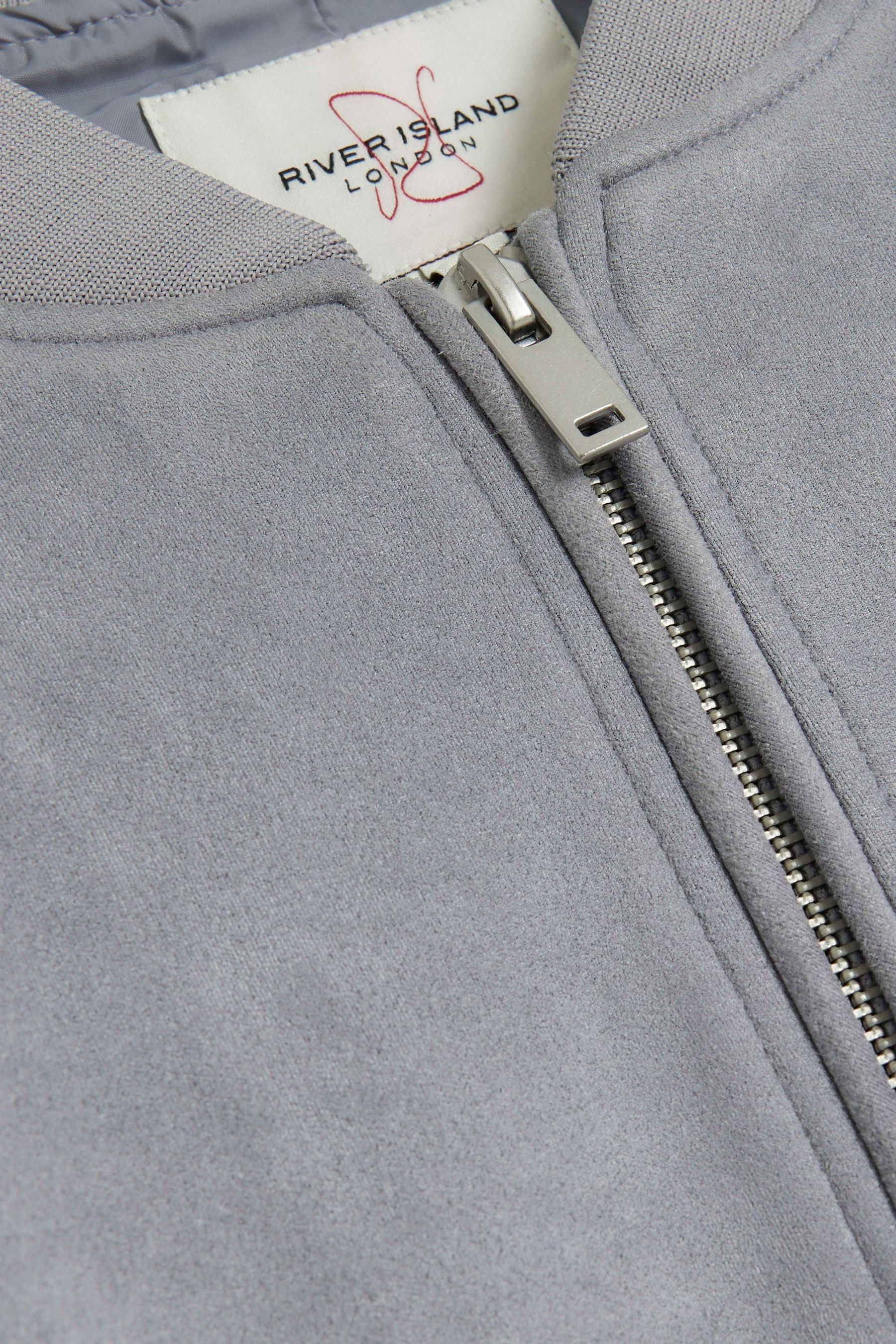 Buy River Island Blue Regular Fit Suedette Bomber Jacket from the Next UK online shop