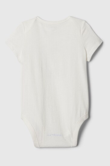 Gap White First Favourites Organic Cotton Graphic Bodysuit (Newborn-24mths)