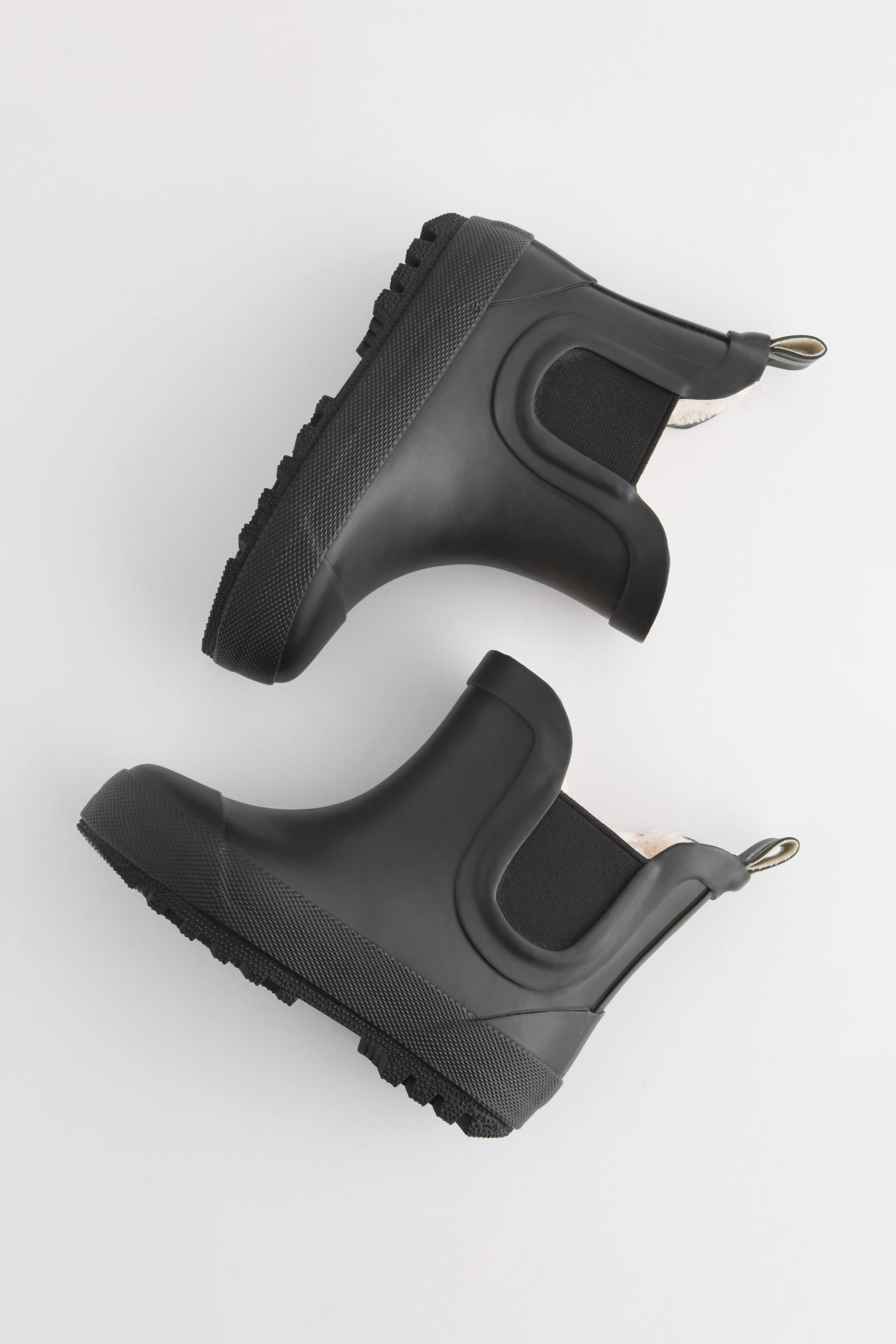 Fur lined ankle wellies on sale