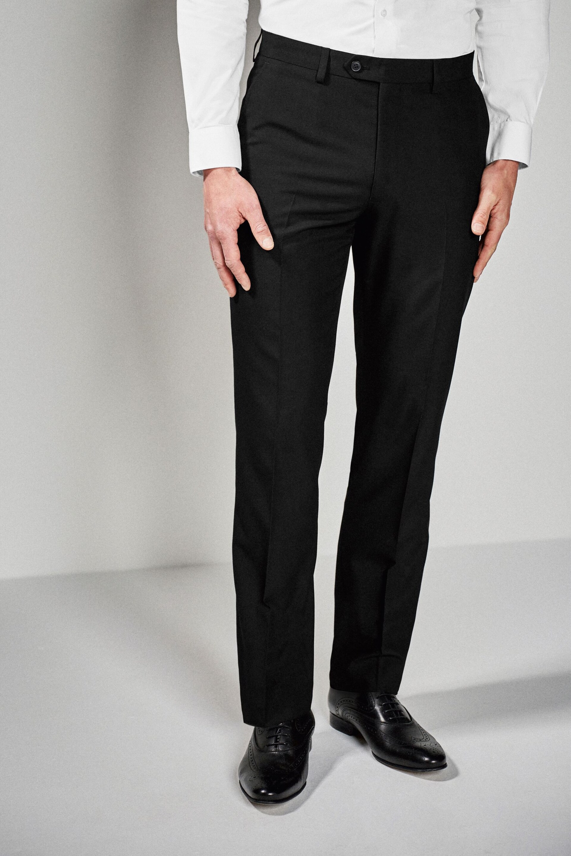 Black Regular Fit Suit Trousers - Image 1 of 3