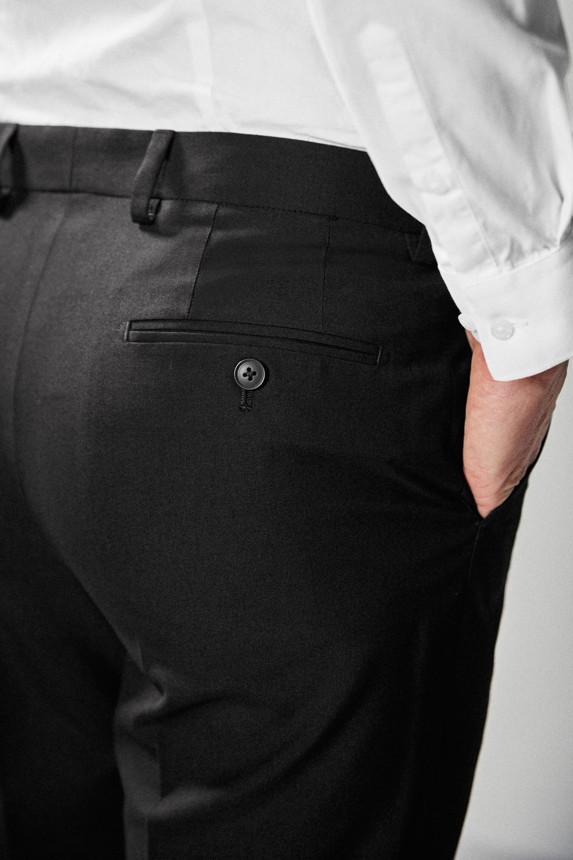 Black Regular Fit Suit Trousers - Image 3 of 3