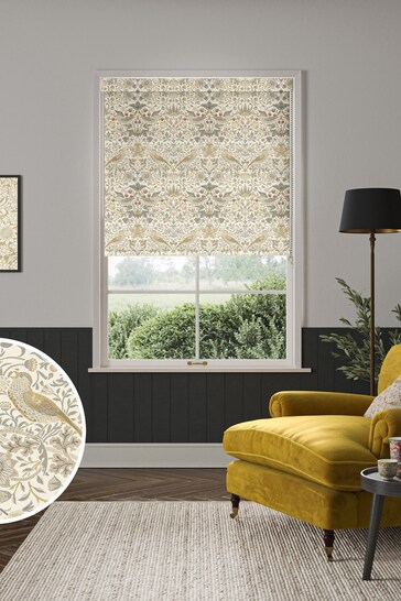 William Morris At Home Cream Strawberry Thief Made to Measure Roller Blind