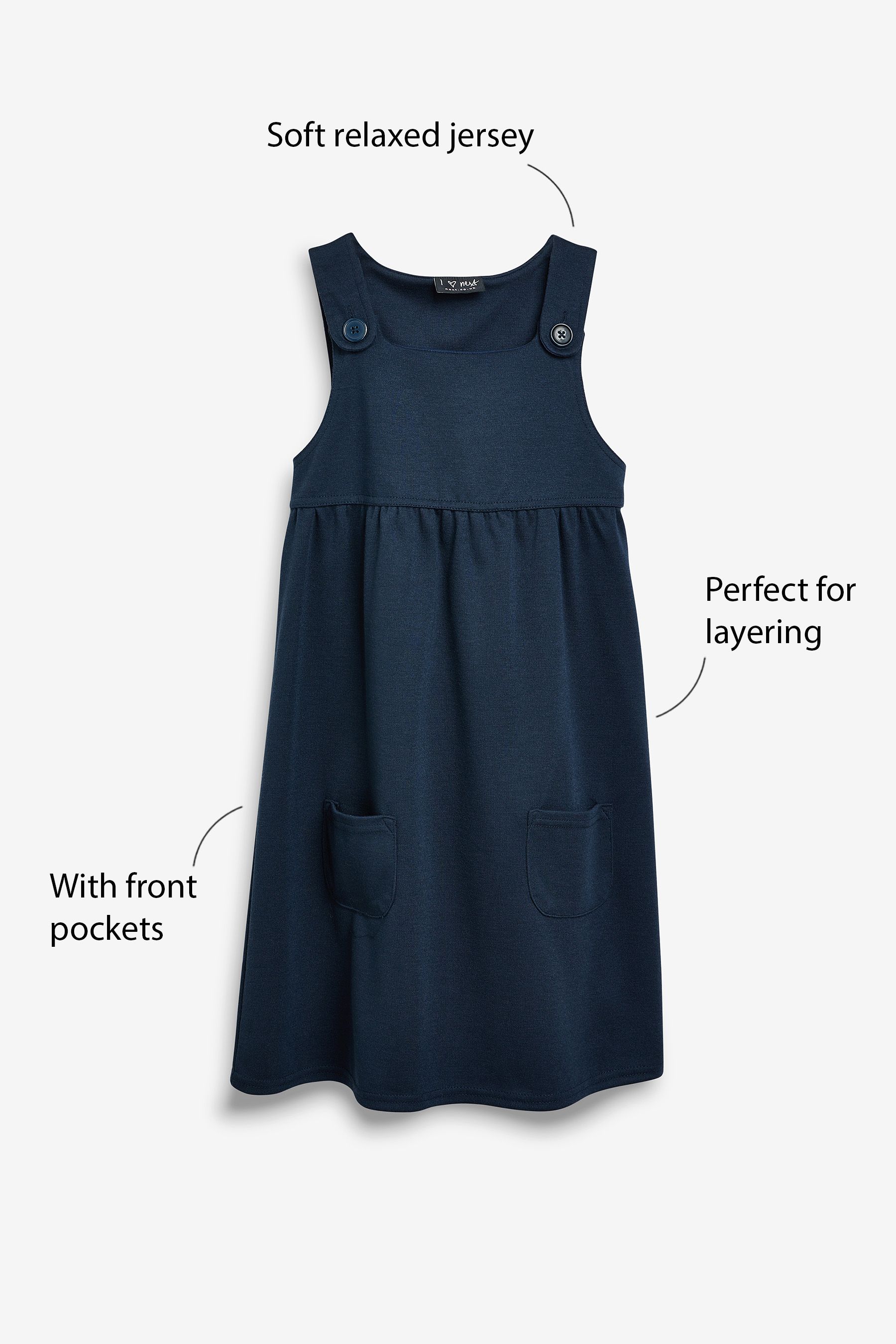 Black jersey pinafore dress hot sale