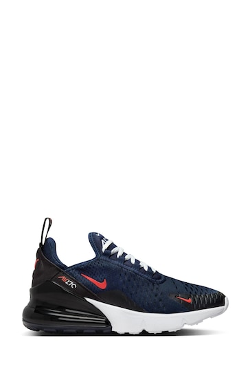 Nike Navy/Red Youth Air Max 270 Trainers